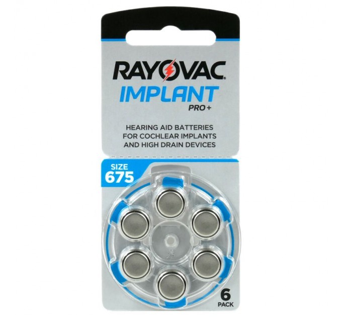 Батарейка Rayovac PRO+ 675 (675CP-6IMPMF) BL 6 шт (для слухових апаратів)