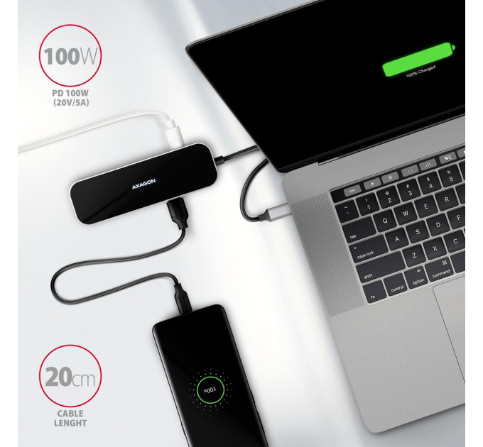 AXAGON Концентратор USB-C 6IN1 0.2M HMC-6H4A AXAGON