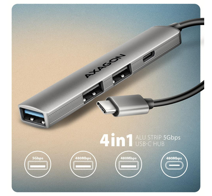 AXAGON Концентратор USB3.2 4PORT 0.12M HUE-STC AXAGON