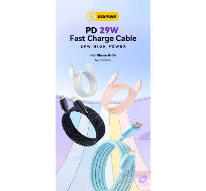 Essager Дата кабель USB-C to Lightning 1.0m 20W blue Essager (EXCTL-WL03-P)