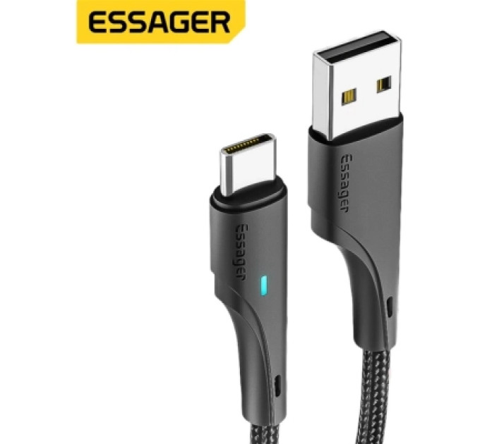 Essager Дата кабель USB 2.0 AM to USB-C 1.0m 3A black Essager (EXCT-LS01)