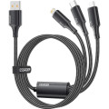 Essager Дата кабель USB 2.0 AM to Lightning + Micro 5P + USB-C 1.2m 100W Essager (EXCMTL-JJ01-P)