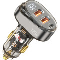 Essager Зарядний пристрій Essager 2xUSB + 1xUSB-C 125W QC3.0/PD3.0 Display Car Charger (ECC2AC-FM12-Z)