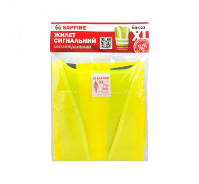 Жилет сигнальний SAPFIRE XL жовтий SH-023 (401066)