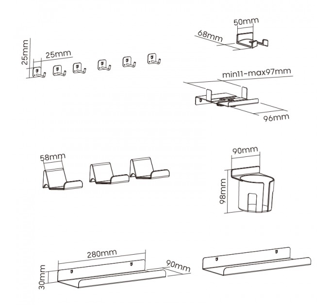Набір аксесуарів для органайзера OfficePro OA510 Black