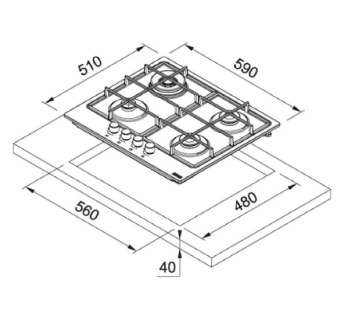 Franke Варочна поверхня Franke FHSM 604 3G DC XS C (106.0554.391)