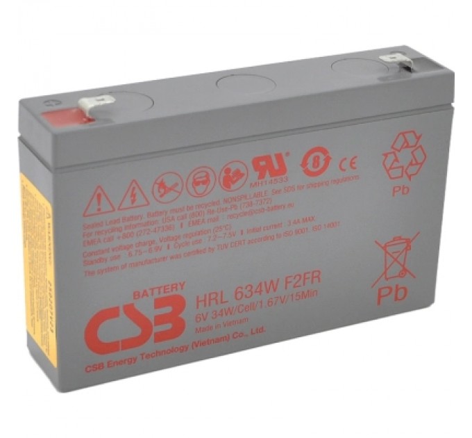 Батарея до ДБЖ CSB HRL634WF2FR 6V 9Ah (HRL634WF2FR)