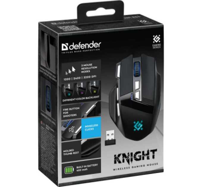 Defender Мишка Defender Knight GM-885 Wireless Black (52885)