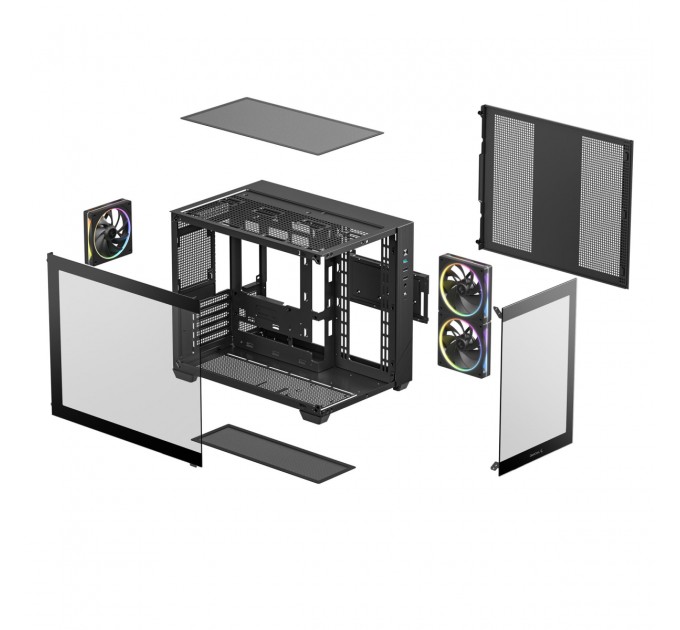 Корпус DeepCool CG330 3F Black (R-CG330-BKNGM3-G) без БЖ