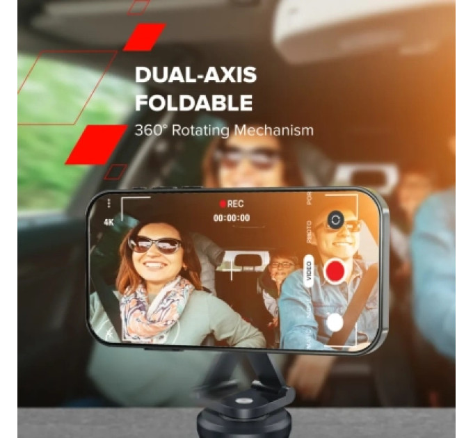 Canyon Універсальний автотримач Canyon Magnetic phone holder OnGrip 10 aluminum Black (CNS-CCHM10)