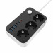 ColorWay Фільтр живлення ColorWay CW-CHE36PDB 20W (3 USB-A + 3 TYPE-C) 3 розетки, 6 USB, 2 м, чорний