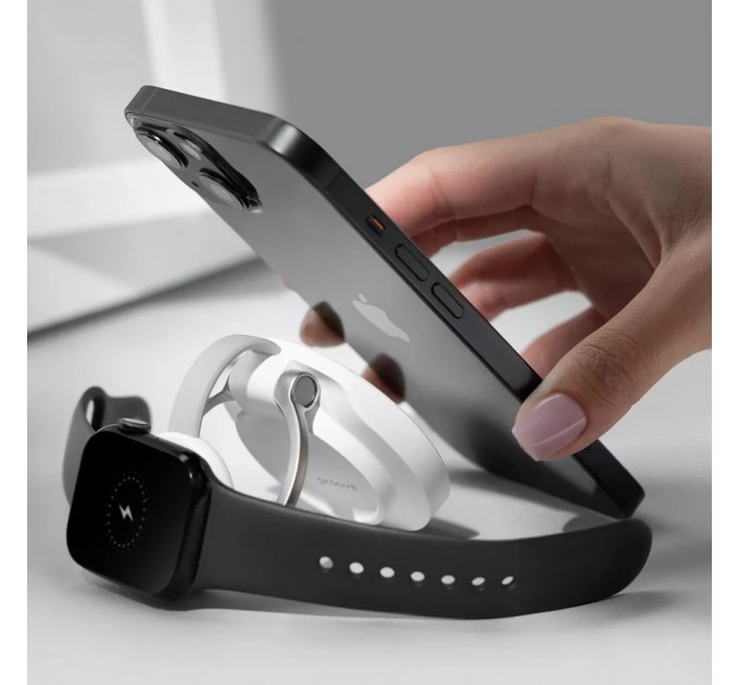 Бездротовий зарядний пристрій Proove Knocker 2 in 1 Qi2 15W White (WSPK15012002)