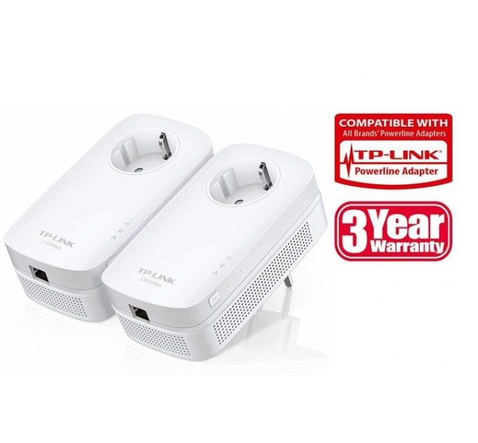 Гігабітний Powerline адаптер з вбудованою розеткою , TL-PA8010PKIT TP-LINK