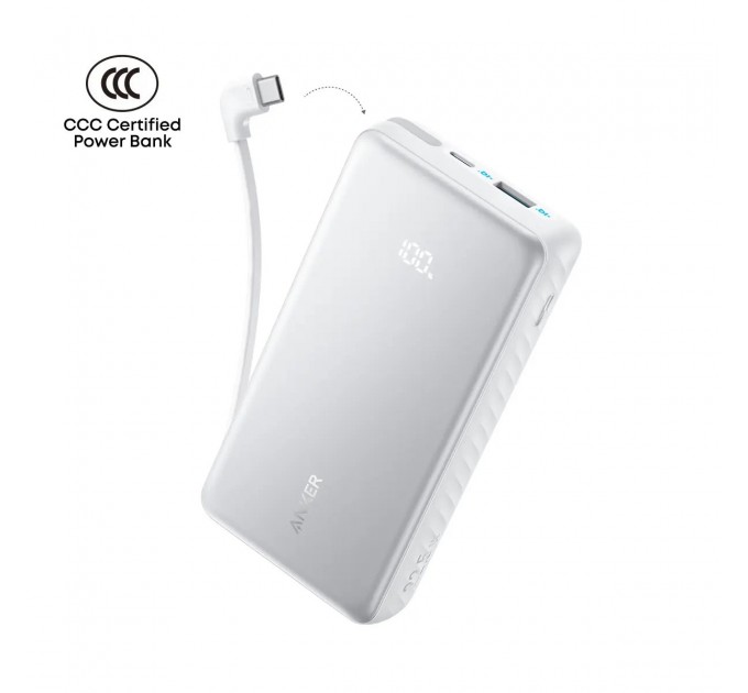 Універсальна мобільна батарея Anker Zolo 20000mAh 22.5W White (A110EH21)