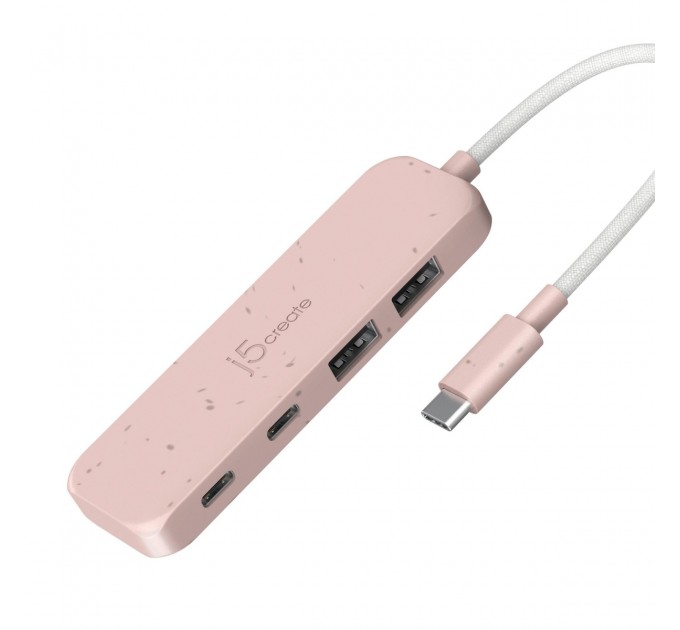 USB-хаб J5create 2 USB-A/2 USB-С Red (JCH342ER-N)