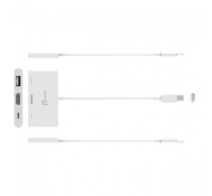 USB-хаб J5create USB-C 3-в-1 White (JCA399-N)