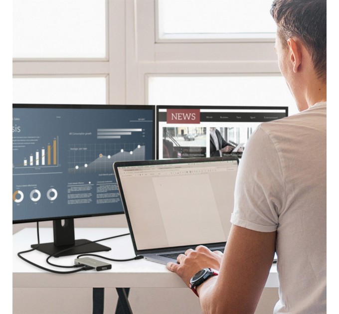 USB-хаб J5create USB-C 5-в-1 Grey (JCD401-N)