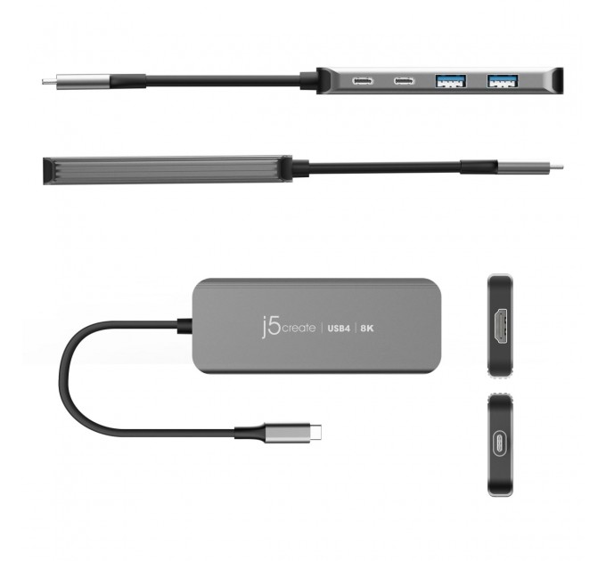USB-хаб J5create USB-C 5-в-1 Grey (JCH453-N)