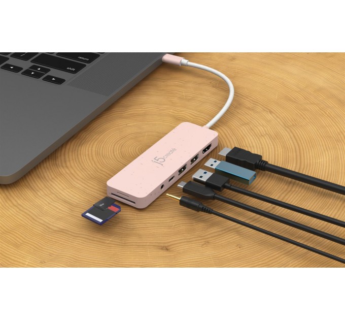 USB-хаб J5create USB-C 6-в-1 Rose (JCD373ER-N)