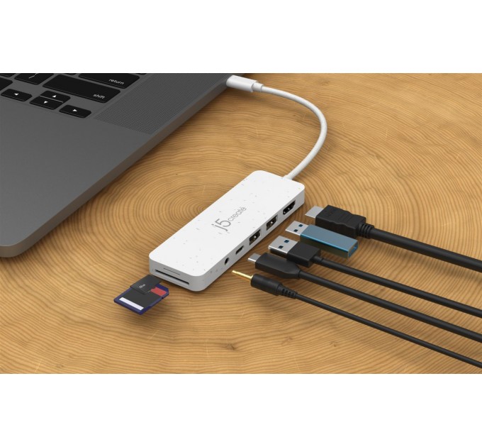 USB-хаб J5create USB-C 6-в-1 White (JCD373EW-N)
