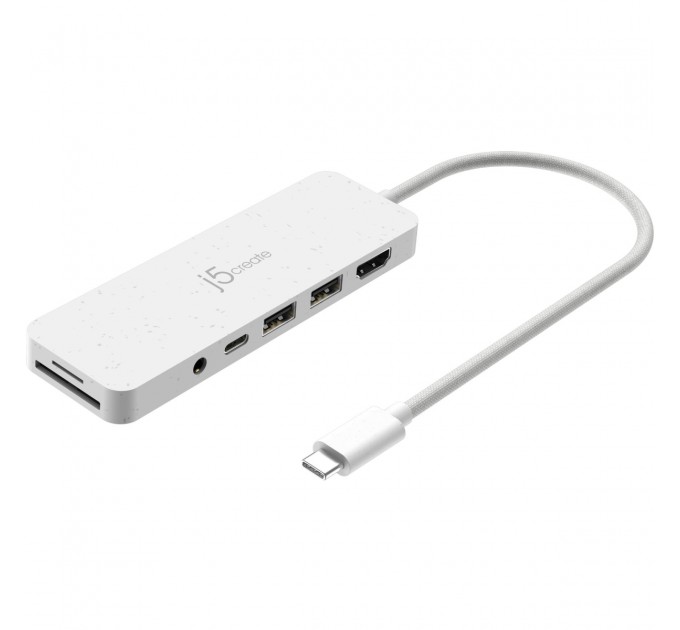 USB-хаб J5create USB-C 6-в-1 White (JCD373EW-N)