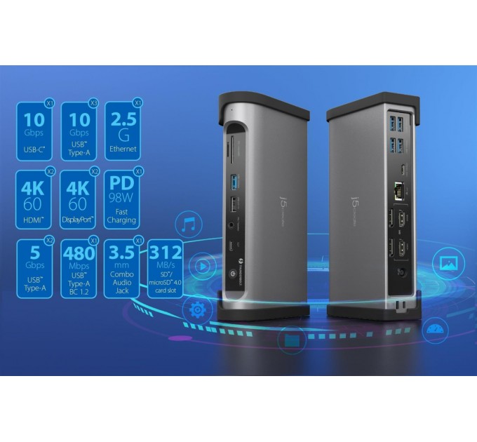 Док-станція J5create USB-C 15-в-1 (JTD568-EN)