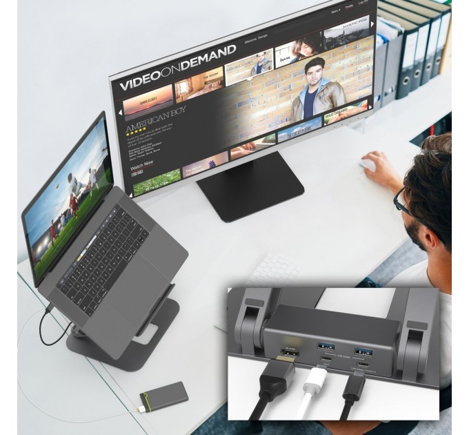 Док-станція J5create USB-C 6-в-1 (JTS327-N)