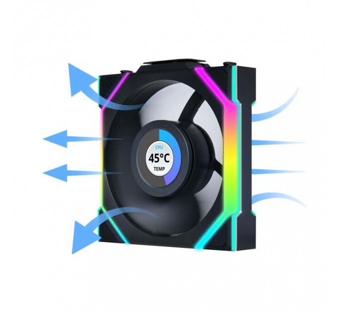 Вентилятор Lian Li Uni Fan SL Wireless LCD 120-3 Reverse Black (G99.12RSLLCD1W3B.00)