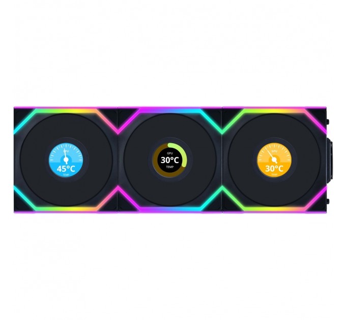 Вентилятор Lian Li Uni Fan SL Wireless LCD 120-3 Reverse Black (G99.12RSLLCD1W3B.00)