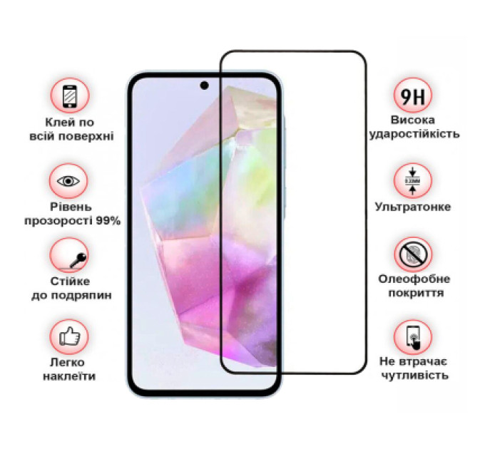 BeCover Скло захисне BeCover Samsung Galaxy A37 SM-A376 Black (714916)