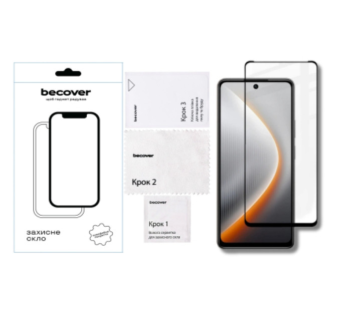 BeCover Скло захисне BeCover Tecno POVA 7 Neo (LJ6) Black (714920)