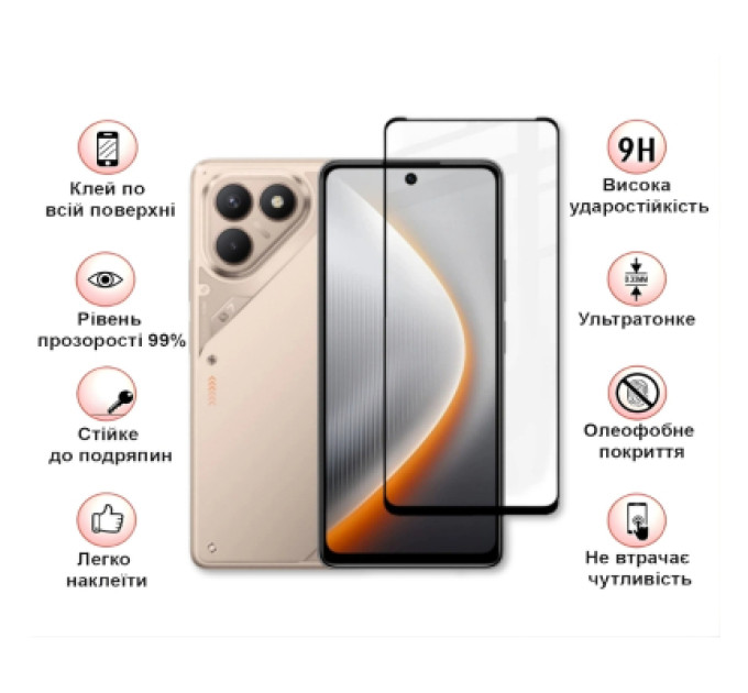 BeCover Скло захисне BeCover Tecno POVA 7 Neo (LJ6) Black (714920)