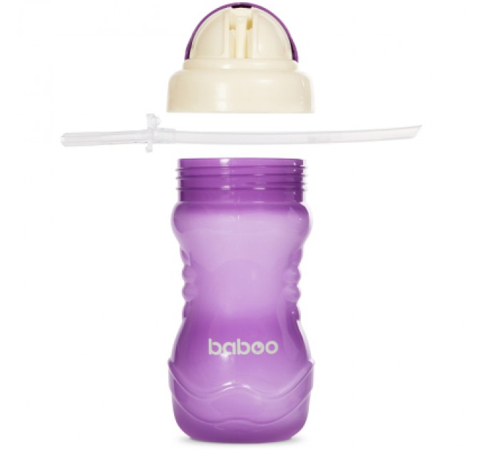 Поїльник-непроливайка Baboo із силіконовою соломинкою, 360 мл, 9 + (фіолетова) (8-128)
