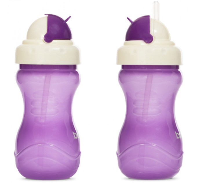 Поїльник-непроливайка Baboo із силіконовою соломинкою, 360 мл, 9 + (фіолетова) (8-128)