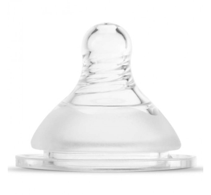Соска Baboo силіконова (2 шт), широке горлечко, потік для густої рідини, 6+ міс (4-113)