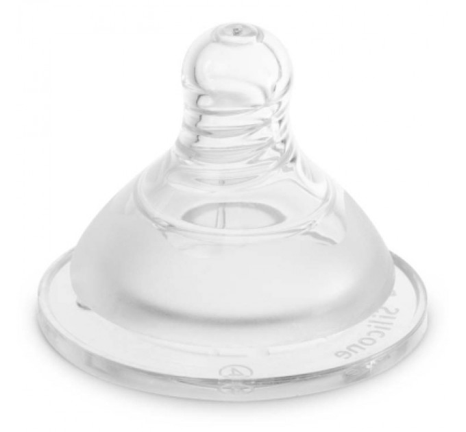 Соска Baboo силіконова (2 шт), широке горлечко, потік для густої рідини, 6+ міс (4-113)