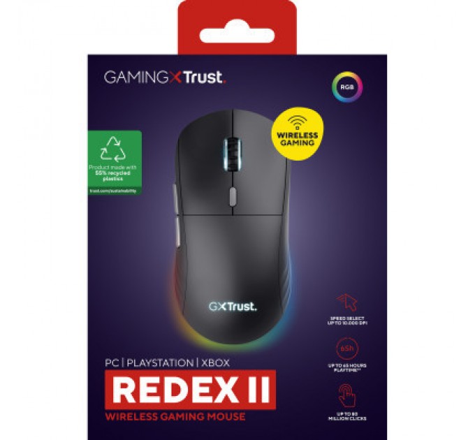 Trust Мишка Trust GXT 926 Redex II Wireless/USB-A/USB-C Black (25126)