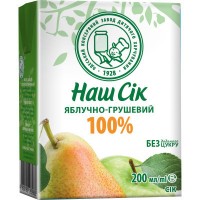 Сік дитячий Наш Сік Яблучно-грушевий 200 мл (4820264290032)