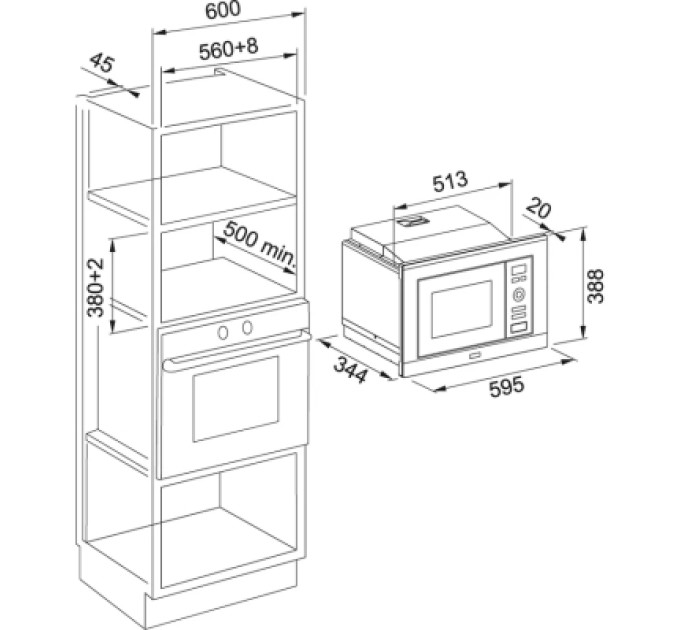 Franke Мікрохвильова піч Franke FSL 20 MW BK (131.0632.993)