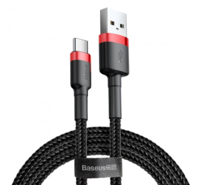 Baseus Дата кабель USB 2.0 AM to USB-C 2.0m 2A red-black Baseus (CATKLF-C91)