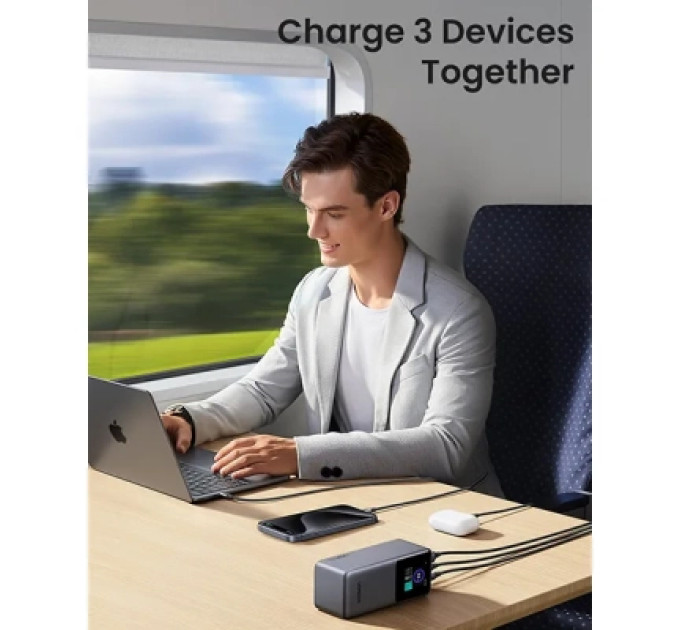 Ugreen Батарея універсальна Ugreen 20000mAh 130W Nexode Smart Display with Built-in Cable (PB723 55365B)