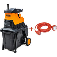 Подрібнювач GTM MS2800/45 KIT, 220В, 2800Вт, до 45мм, фреза, 60л + подовжувач 10м (MS2800/45_KIT+ext.cord)