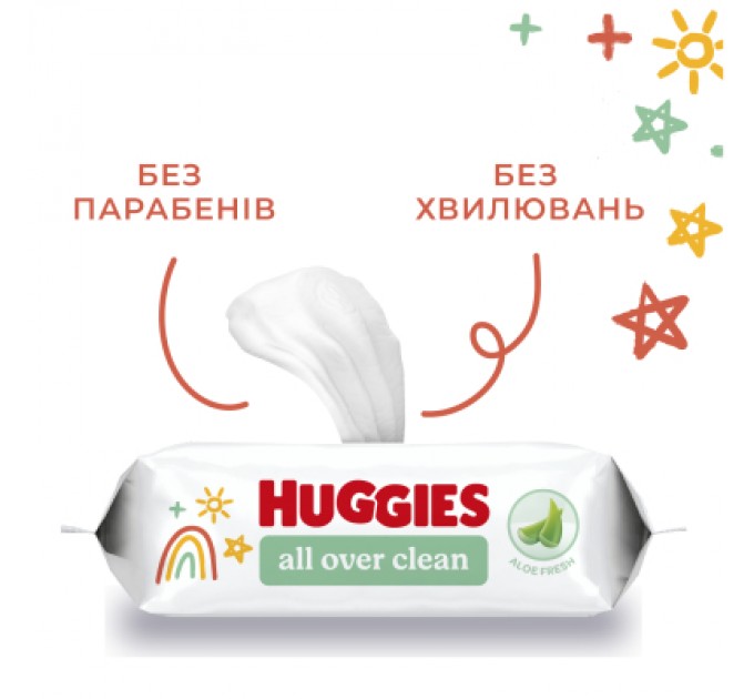 Дитячі вологі серветки Huggies OverClean 56 шт (5029053567822)