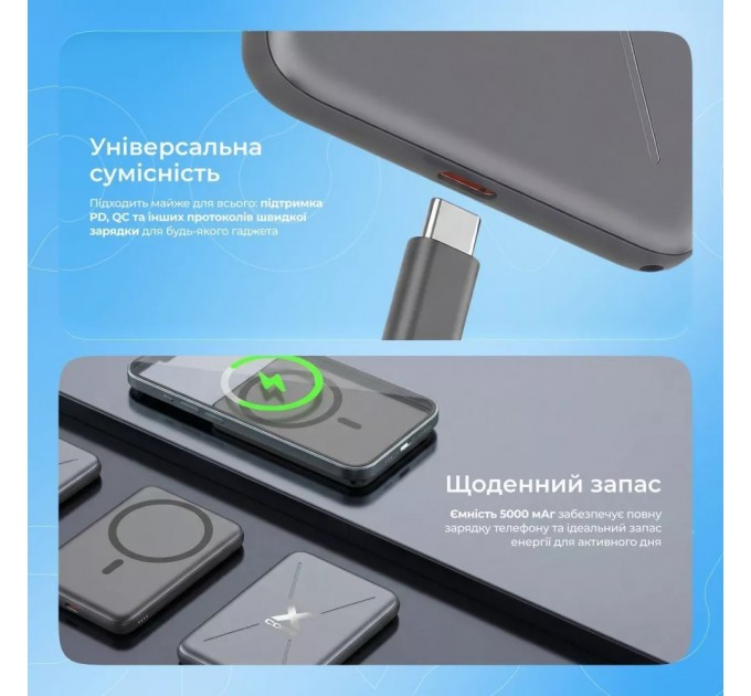 Універсальна мобільна батарея Proove X-Core 20W 5000mAh Purple (PNXC20010009)