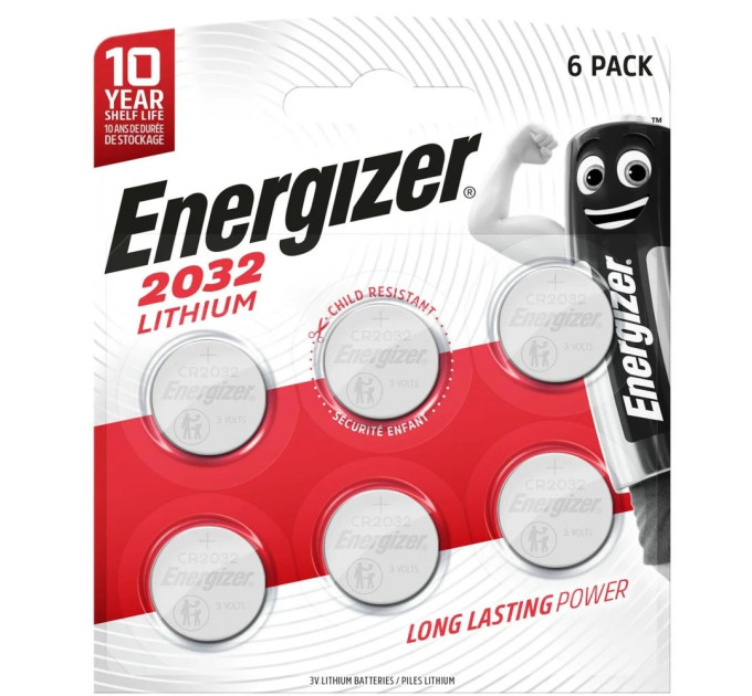 Energizer Батарейка Energizer 2032 Lithium, CR2032 BL 6шт