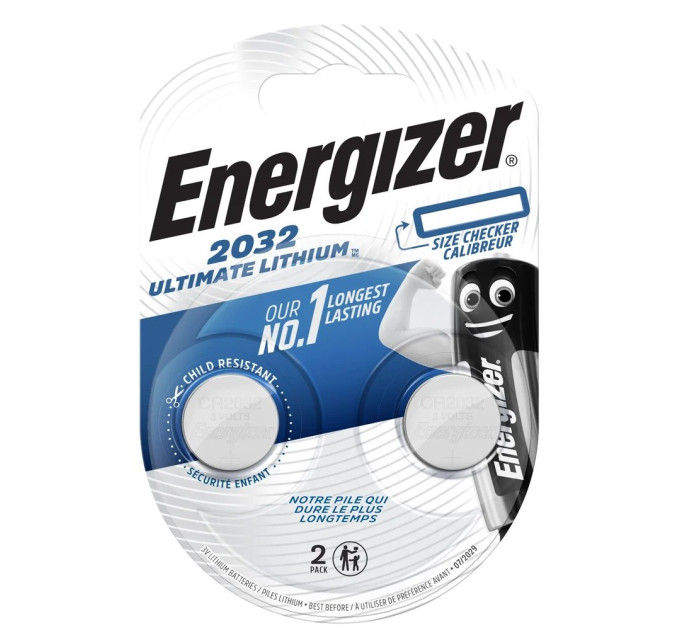 Energizer Батарейка Energizer 2032 Ultimate Lithium, CR2032 BL 2шт