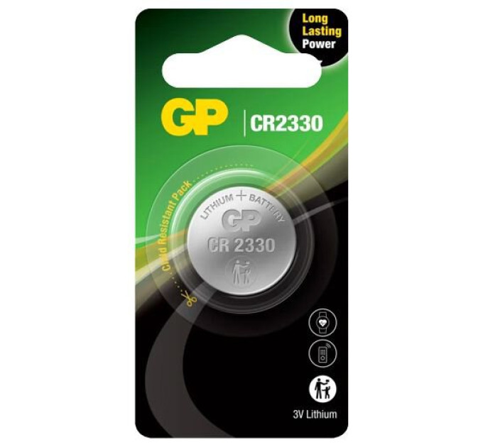 Gp Батарейка GP CR2330 3B Lithium 1шт (GPCR2330E-2CPU1)
