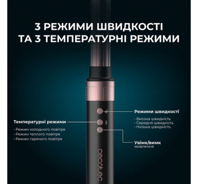 Стайлер Cecotec Bamba CeramicCare 2in1 AirGlam Black (CCTC-00244)