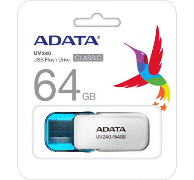 ADATA USB флеш накопичувач ADATA 64GB AUV 240 White USB 2.0 (AUV240-64G-RWH)