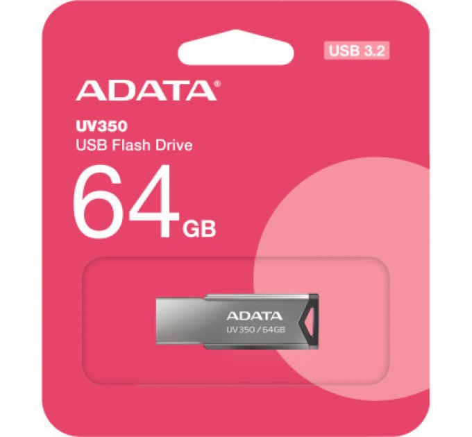 ADATA USB флеш накопичувач ADATA 64GB UV350 Metallic USB 3.2 (AUV350-64G-RBK)